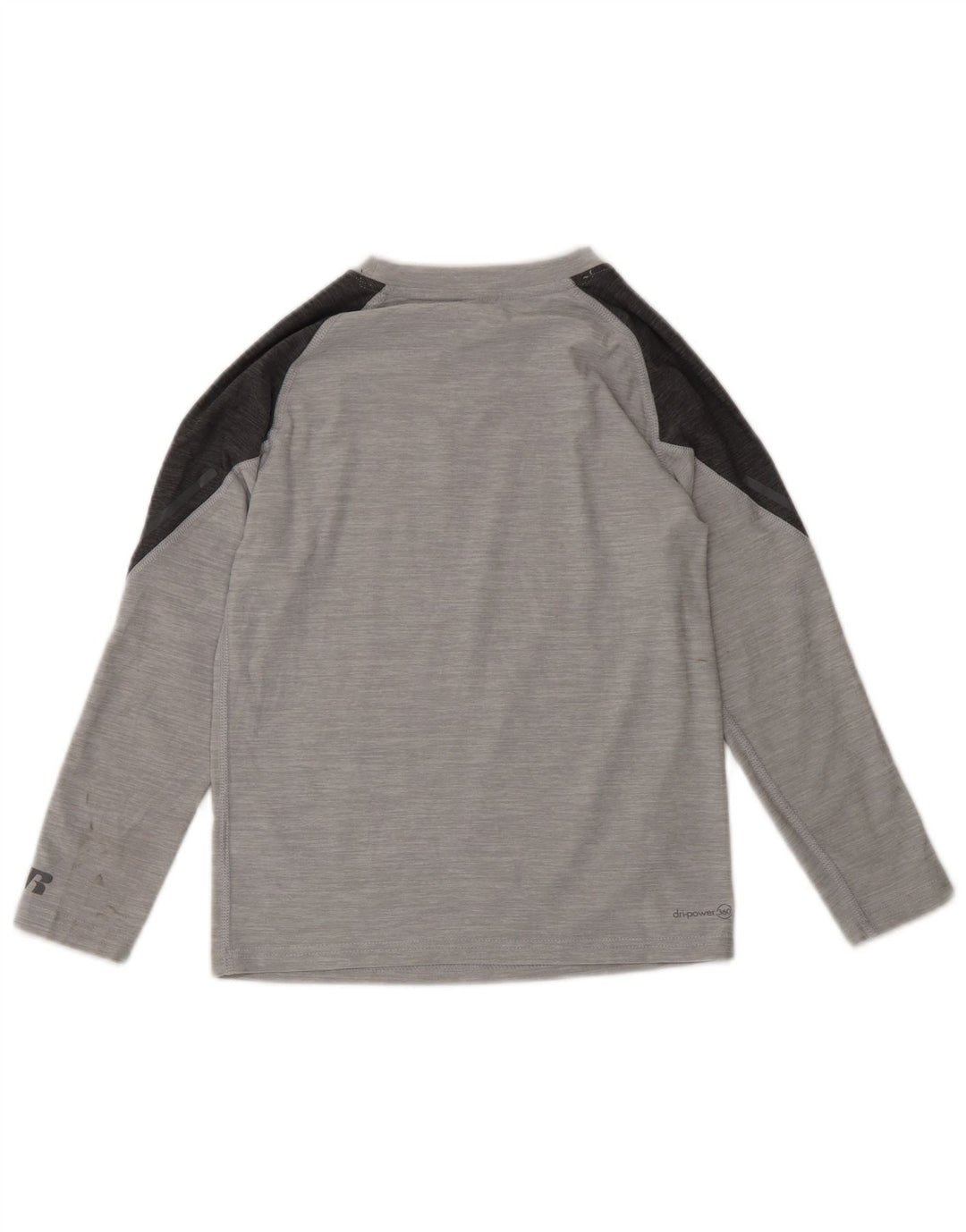 Russell Athletic Boys Dri-Power Top Manga Larga 7-8 Años Gris Medio