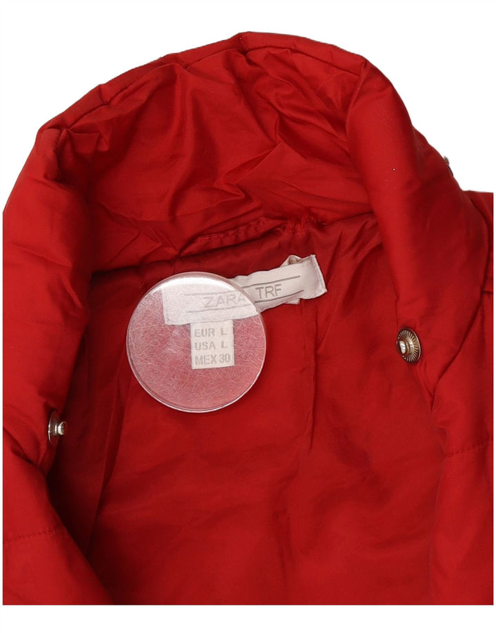 Zara Mujer Trafaluc Chaqueta Acolchada Reino Unido 46 Grande Rojo