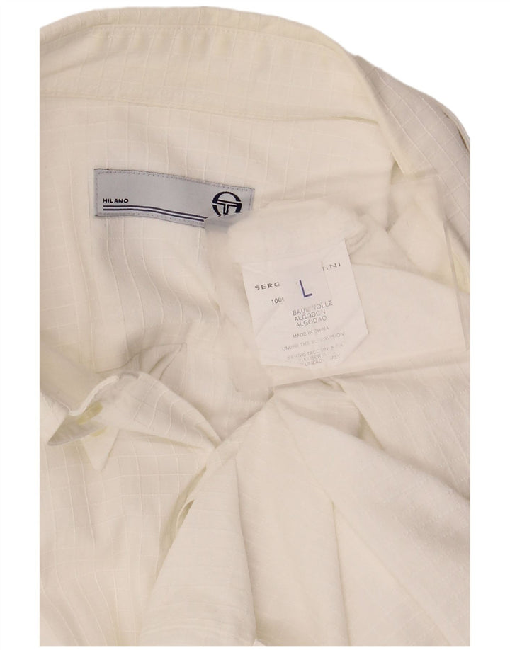 Sergio Tacchini Camisa Hombre Grande Algodón Blanco Clásico
