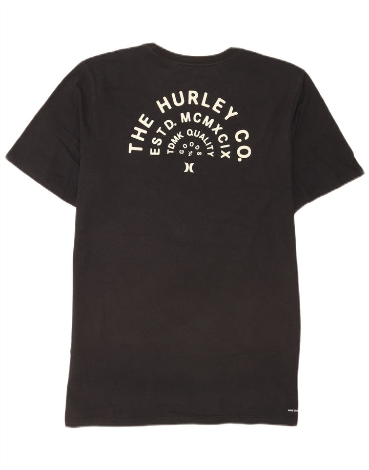 Hurley Camiseta Gráfica Para Hombre Top Mediano De Algodón Negro