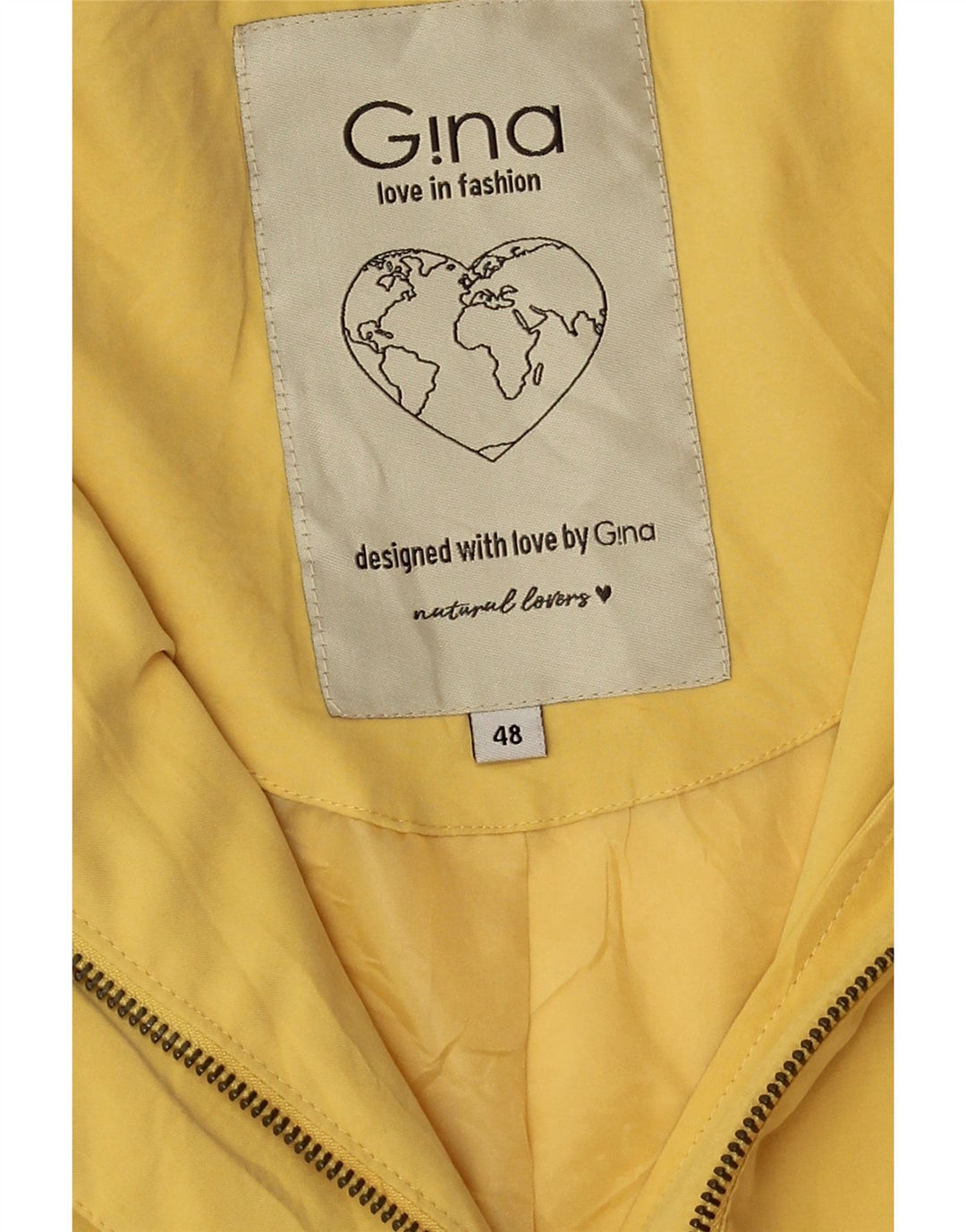 Chaqueta cortavientos con capucha vintage para mujer IT 48 XL Poliéster amarillo