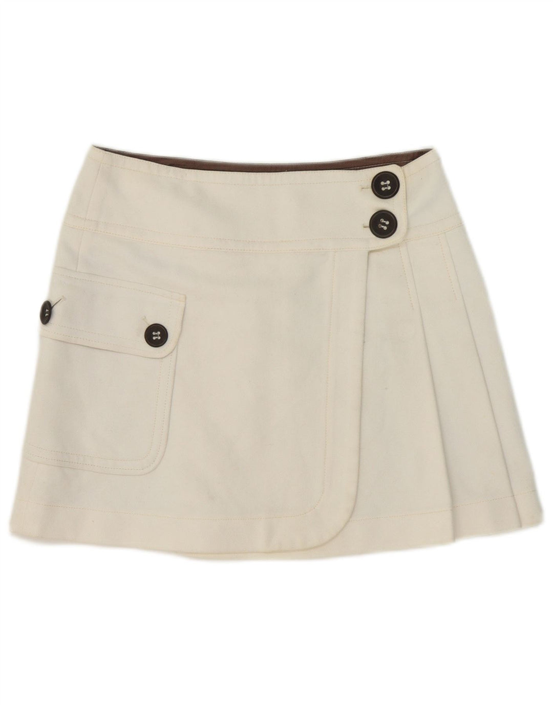 Max & Co. Minifalda cruzada para mujer UK 8 Small W32 Algodón blanco