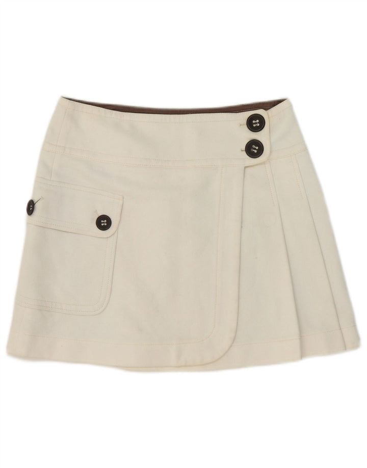 Max & Co. Minifalda cruzada para mujer UK 8 Small W32 Algodón blanco