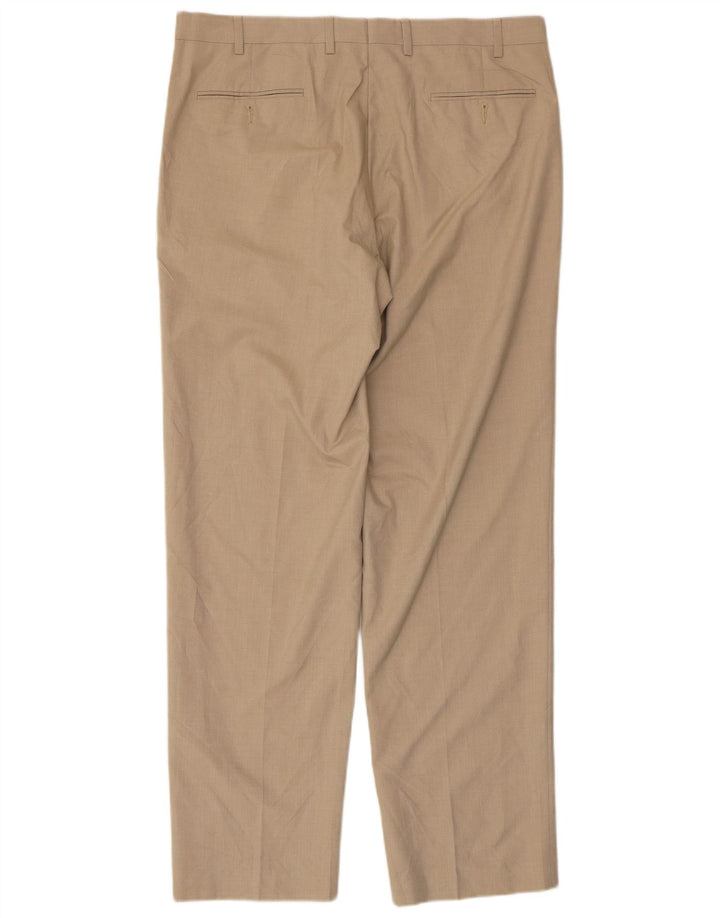 CHAPS Pantalón de traje recto para hombre W36 L32 Poliéster beige