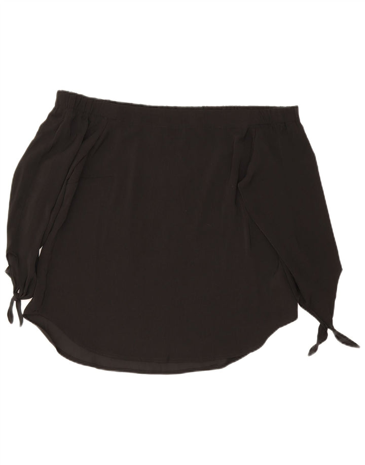 Oasis Top de manga 3/4 con hombros descubiertos para mujer UK 42 Poliéster negro mediano