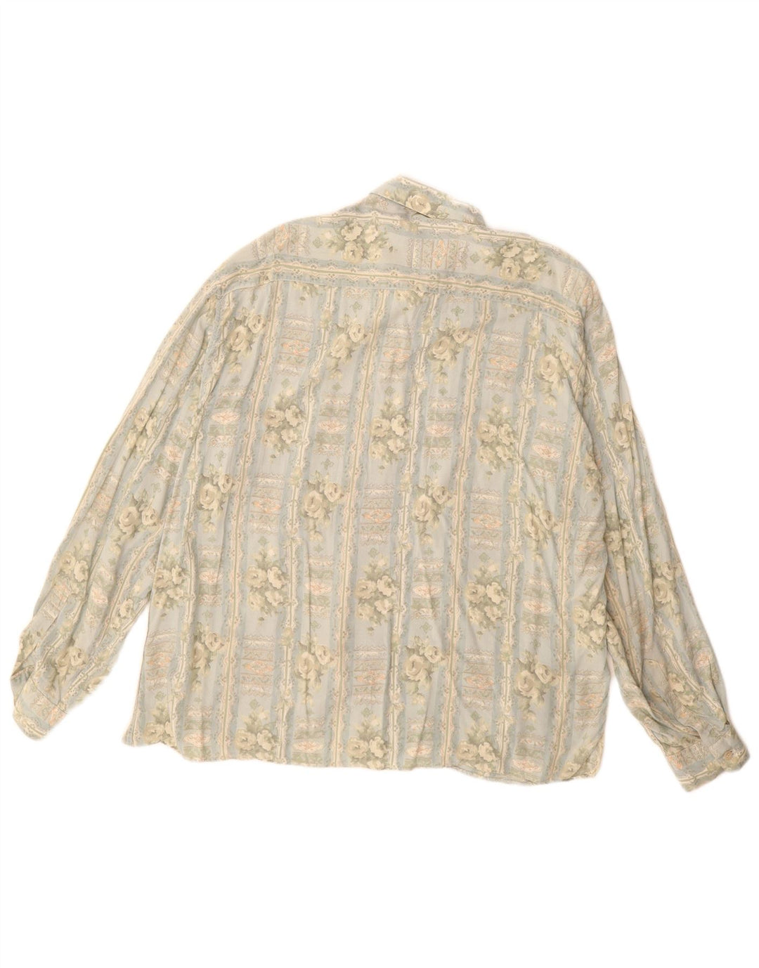 Camisa vintage para hombre azul medio floral