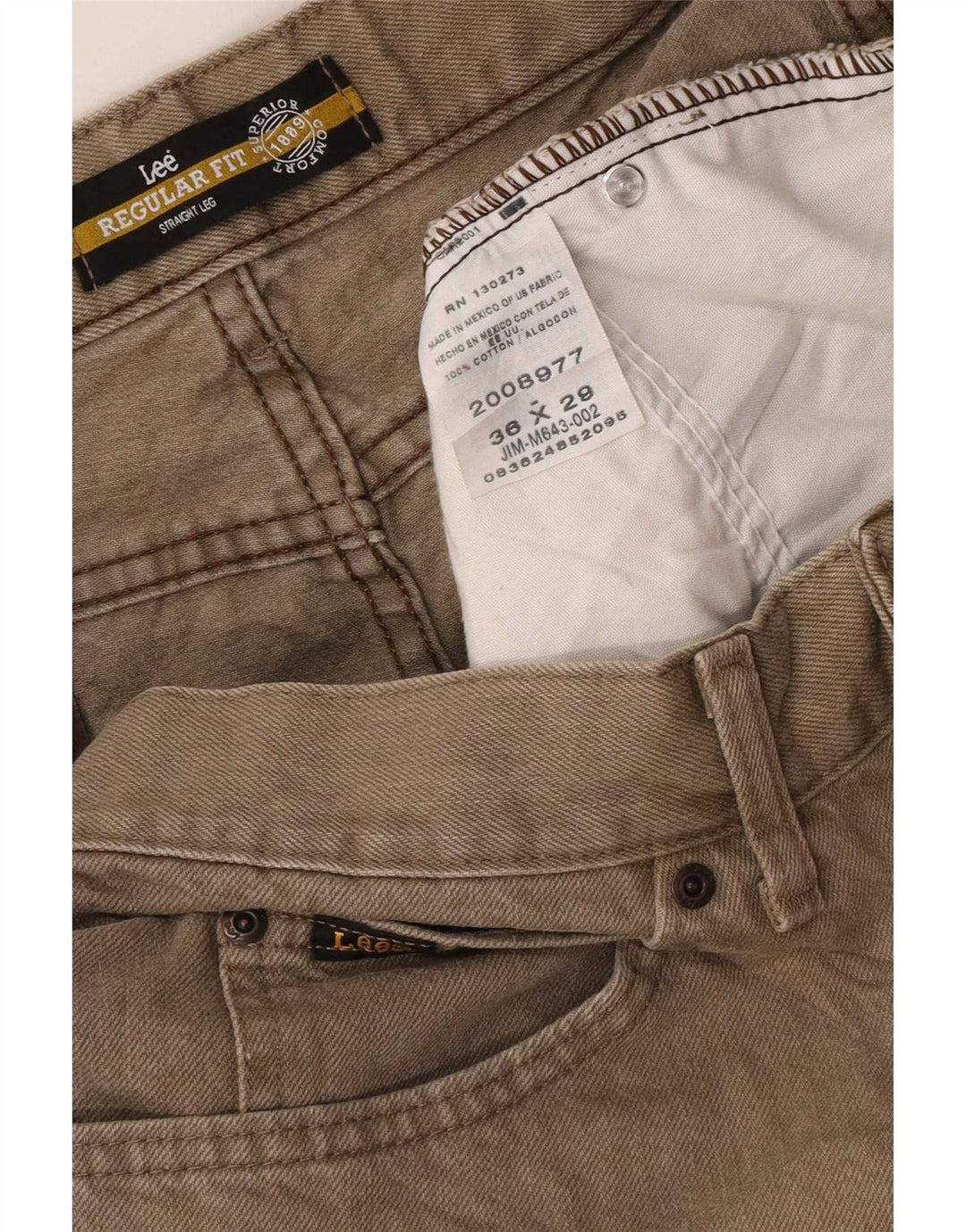 Lee Jeans Rectos De Corte Regular Para Hombre W36 L29 Algodón Caqui