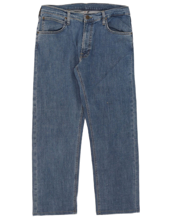 Vaqueros Lee Daren Zip Fly Rectos para Mujer W34 L27 Algodón Azul