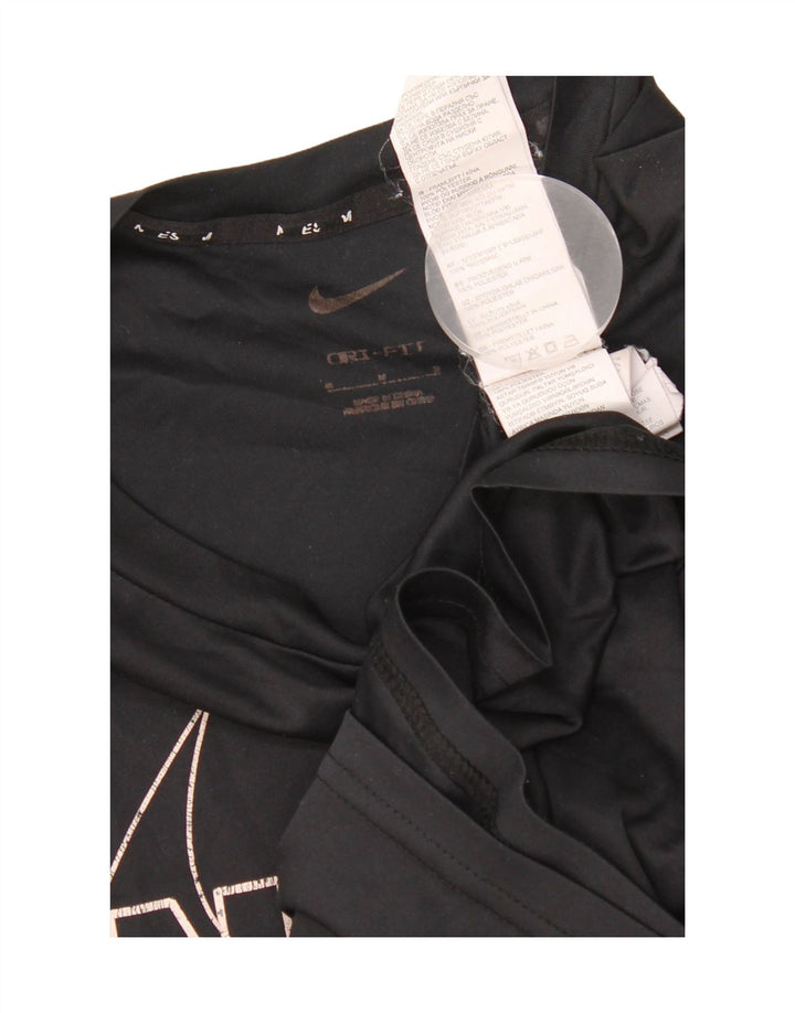 Nike Camiseta Dri Fit Graphic para Hombre Top Mediano Negro Poliéster