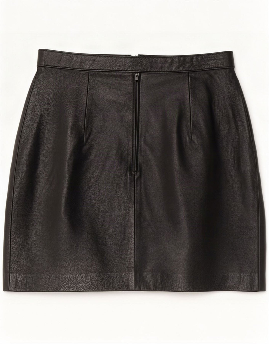 Falda de cuero vintage para mujer Mediana W28 Negro