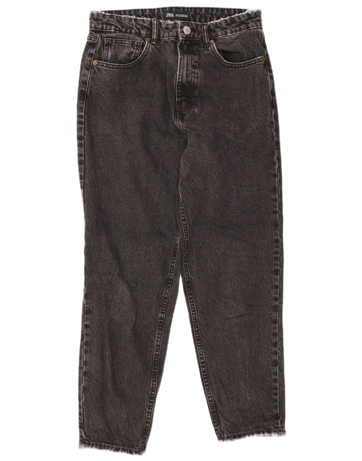 Zara Jeans Cónicos Para Mujer EU 40 Medium W30 L27 Algodón Negro
