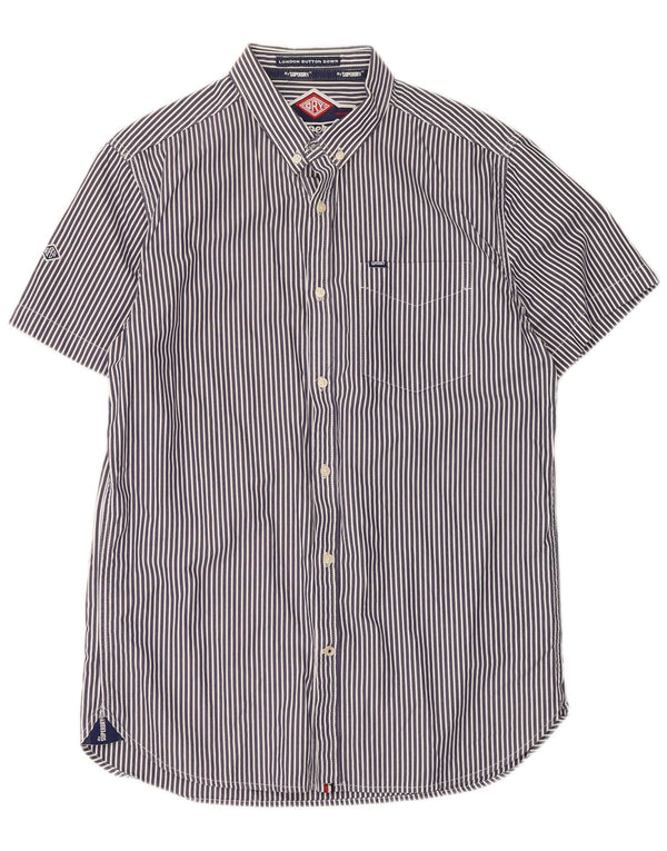 Superdry Camisa De Manga Corta De Algodón Con Rayas Azules Grandes Para Hombre