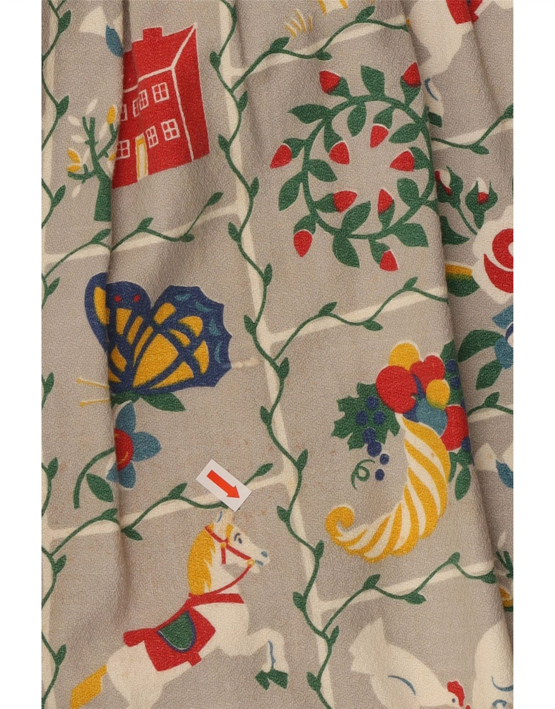 VINTAGE Womens Graphic Shift Dress UK 16 Large Grey Floral