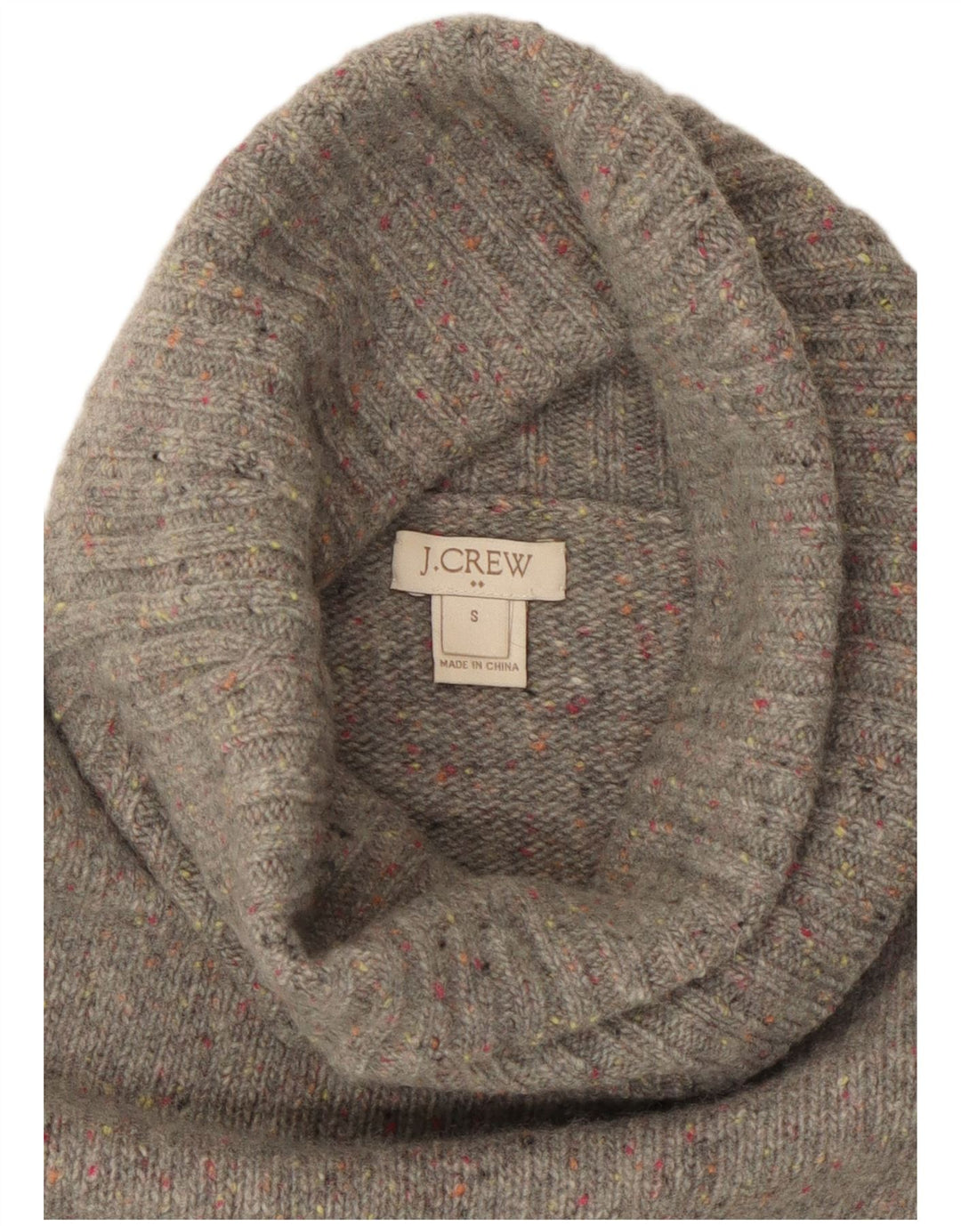 J. CREW Suéter tipo jersey con cuello vuelto para mujer Reino Unido 10 Pequeño gris moteado