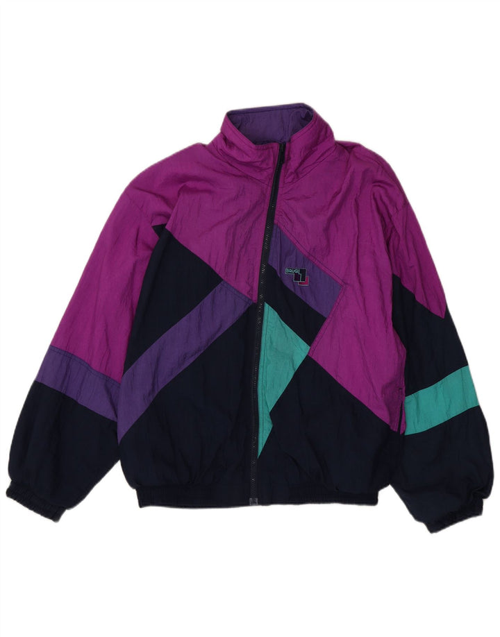 Brugi Hombre Chándal Top Chaqueta Small Azul Marino Colorblock Poliamida