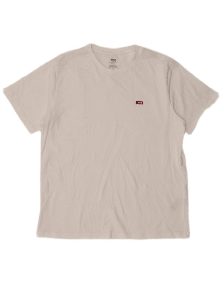 Levi's Camiseta estándar para hombre Top grande de algodón blanco