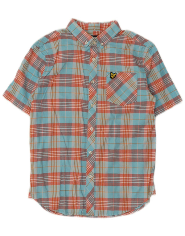 Lyle & Scott Camisa de manga corta para niño 12-13 años Algodón a cuadros multicolor