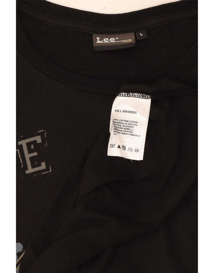 Lee - Camiseta gráfica para hombre, talla grande, algodón negro
