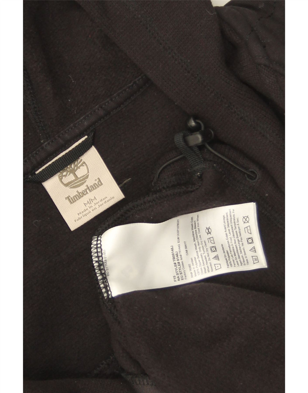 Timberland Suéter con capucha y cremallera para hombre Poliéster negro mediano