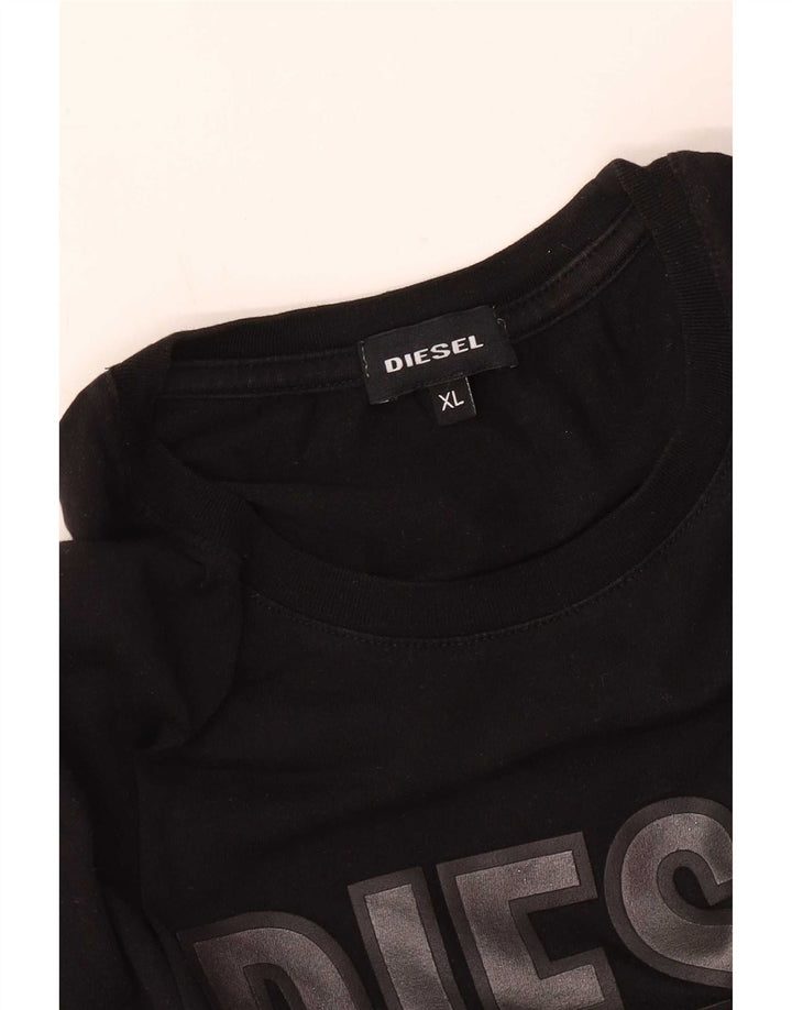 Diesel Hombre Camiseta Gráfica Top XL Negro