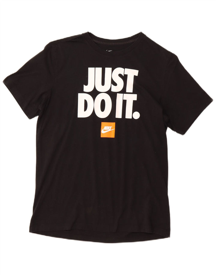 NIKE Camiseta gráfica para hombre Top grande de algodón negro