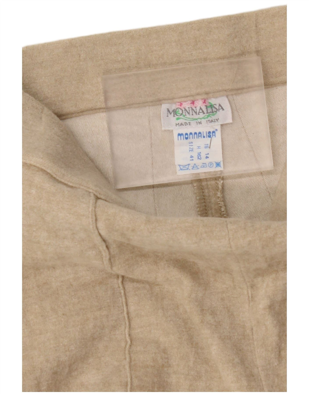 MONNALISA Pantalón de traje de cintura alta para mujer IT 41 Medium W24 L26 Beige