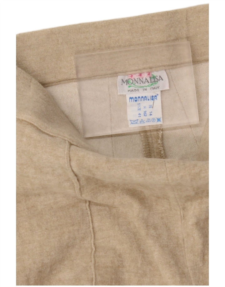 MONNALISA Pantalón de traje de cintura alta para mujer IT 41 Medium W24 L26 Beige