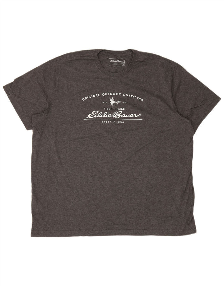 EDDIE BAUER Camiseta gráfica para hombre Top XL Algodón gris