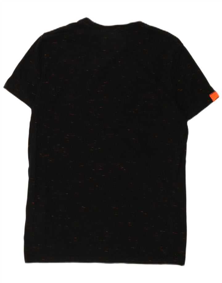 Superdry Camiseta para hombre Top Medium de algodón moteado en negro