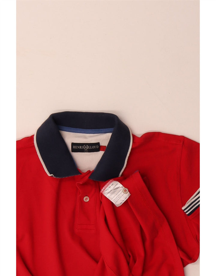 HENRI LLOYD Polo para hombre grande de algodón rojo