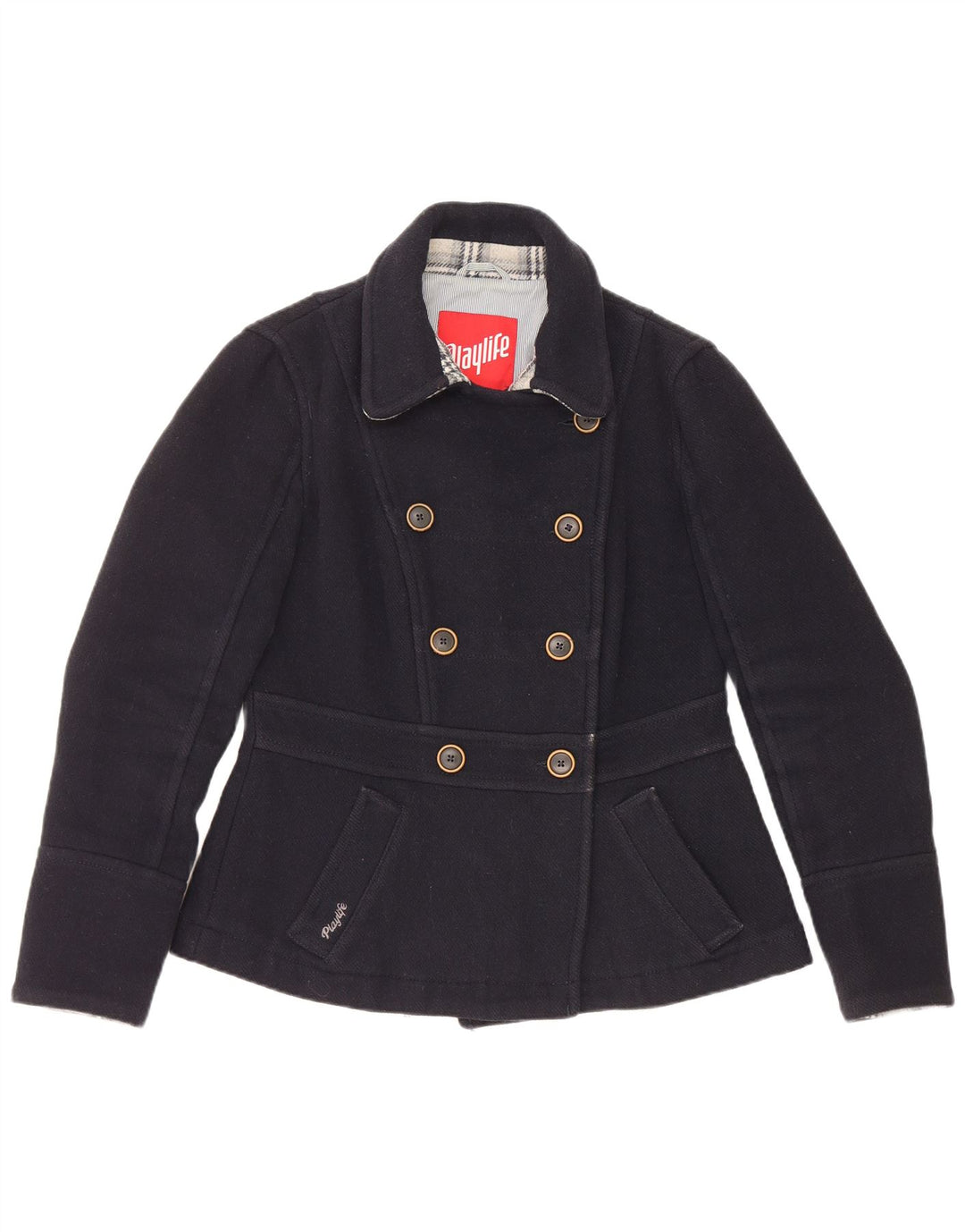 Playlife Chaquetón para mujer IT 46 Large Azul marino Acrílico