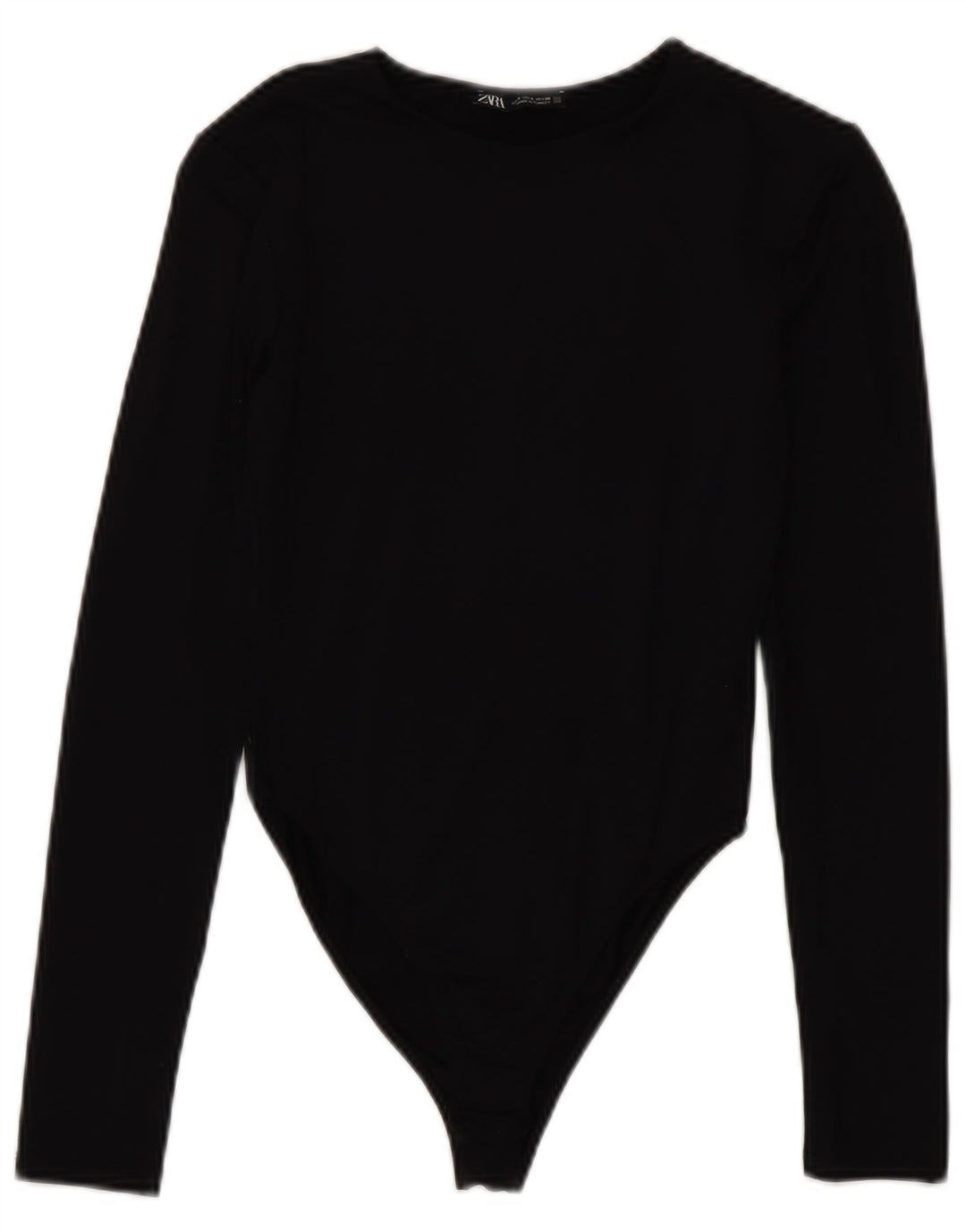 Zara Mujer Body Manga Larga UK 8 Small Poliamida Negro