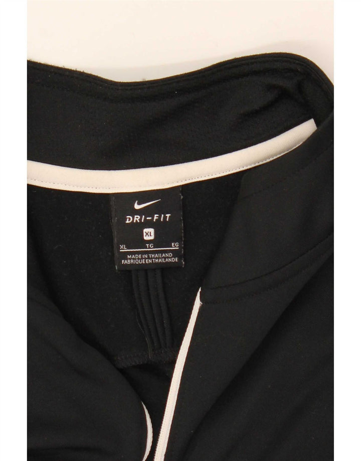 Nike Dri Fit - Chándal con cremallera y cuello para hombre, talla XL, color negro