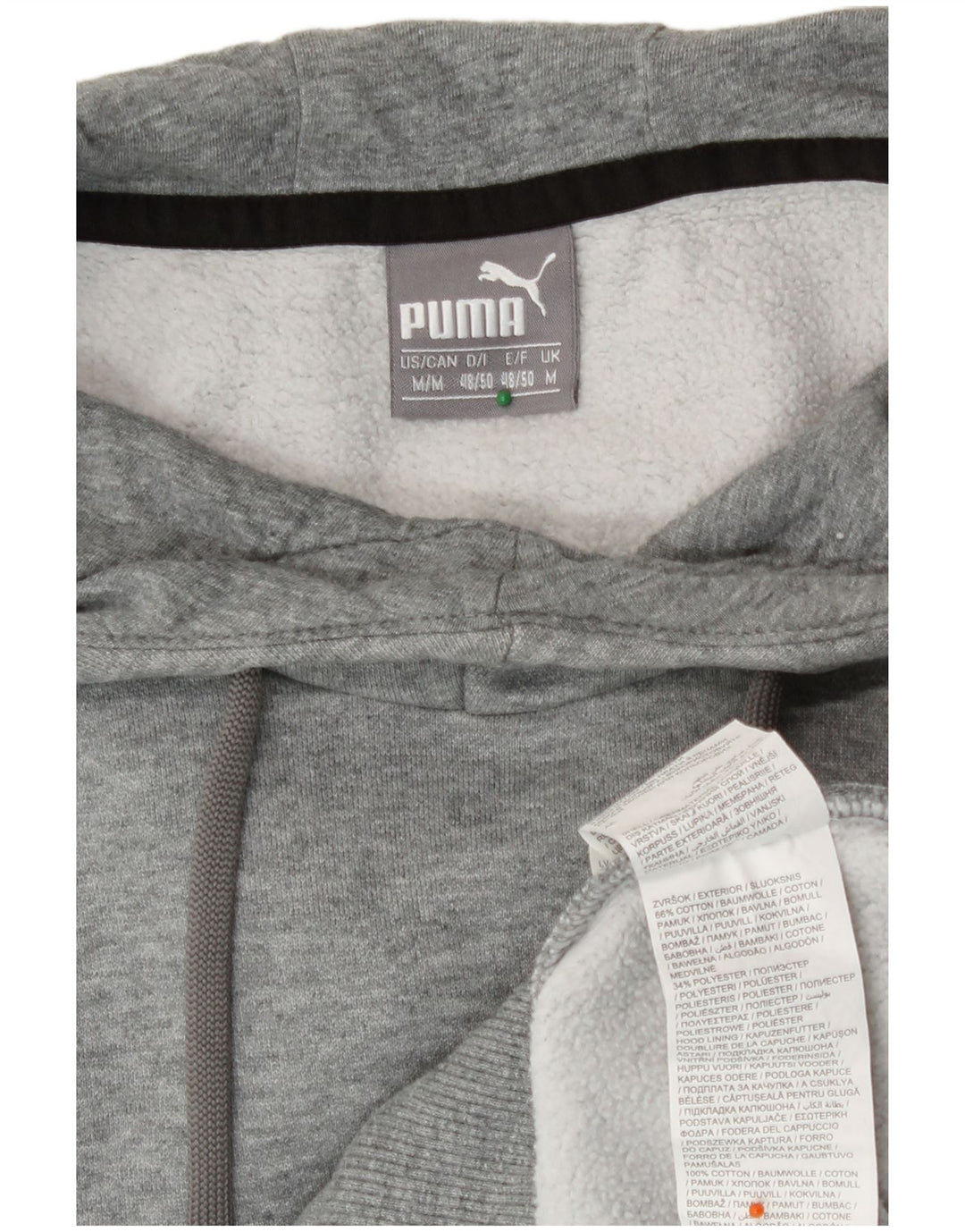 Puma Hombre Sudadera Con Capucha Gráfica Jersey De Algodón Moteado Gris Medio