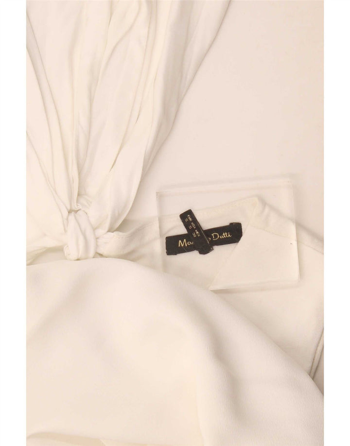 Massimo Dutti Vestido Recto Regular Sin Mangas para Mujer UK 10 Small Blanco