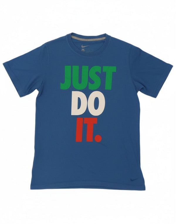 NIKE Boys Graphic T-Shirt Top 12-13 Years Large Blue