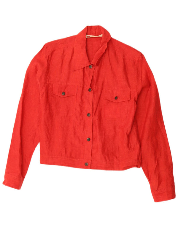 Blunauta Chaqueta bomber holgada para mujer UK 6 XS Lino rojo