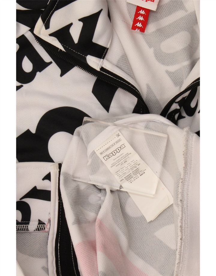 Kappa Mens Graphic Chándal Top Chaqueta Grande Poliéster Blanco