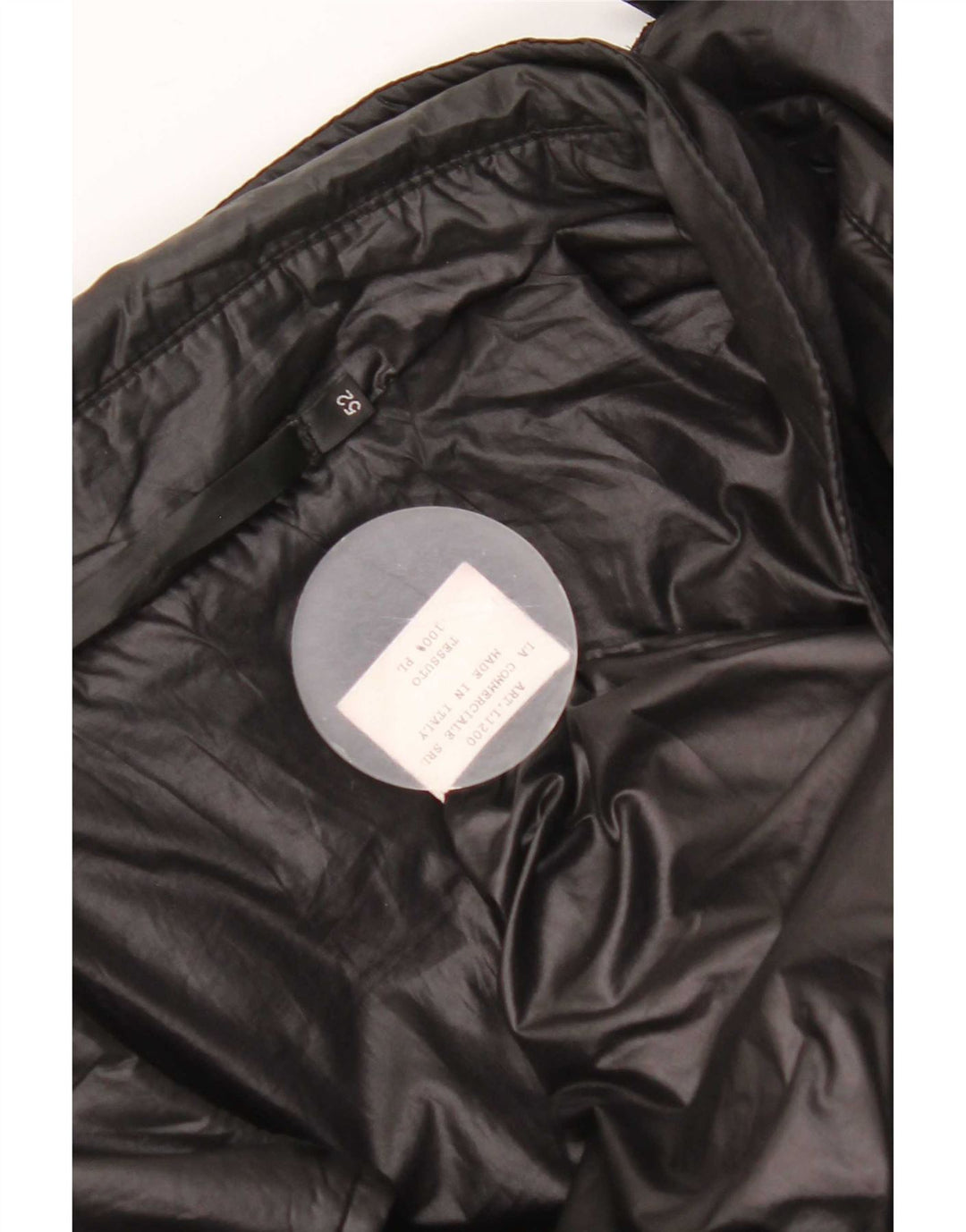 Chaqueta acolchada militar vintage para hombre IT 52 XL Poliéster negro