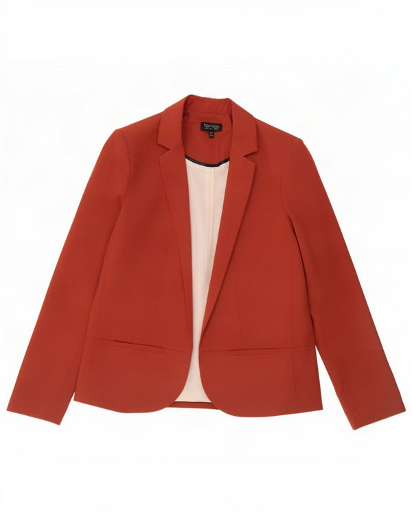 Topshop Chaqueta tipo blazer abierta extragrande para mujer UK 10 Small Poliéster rojo