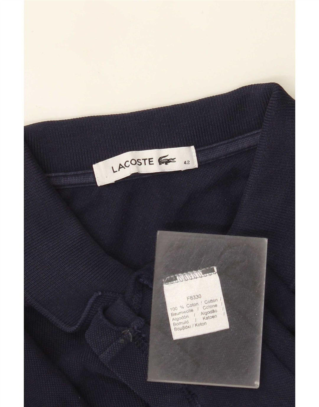 Polo Lacoste para mujer talla 42 grande algodón azul marino
