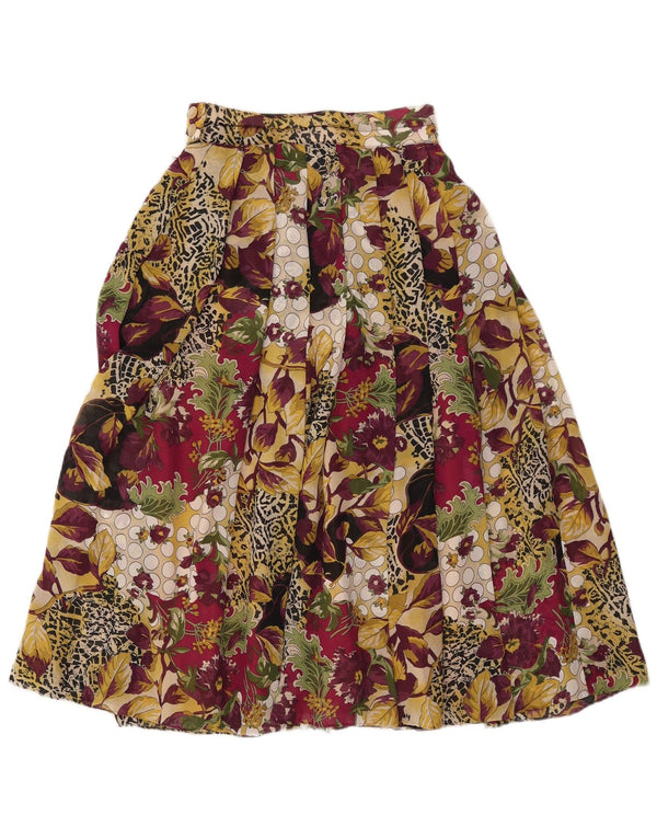 Falda plisada vintage para mujer XS W24 Multicolor Floral