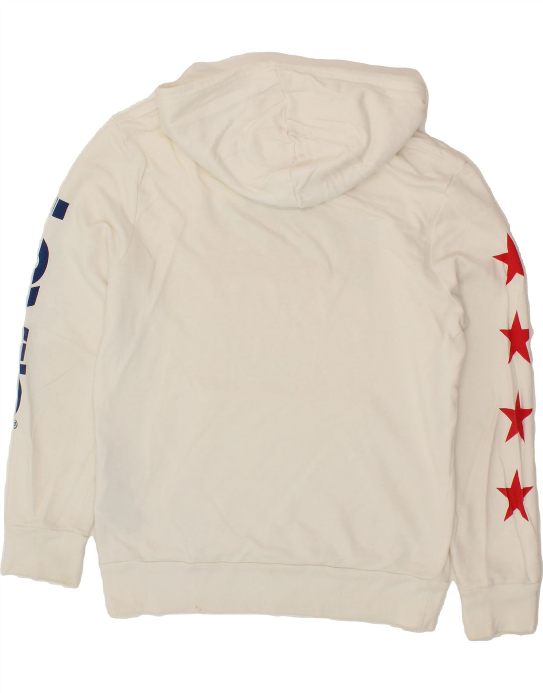 LEVI'S Mens Graphic Hoodie Jumper Small White Cotton Vintage Levi's and Second-Hand Levi's from Messina Hembry 