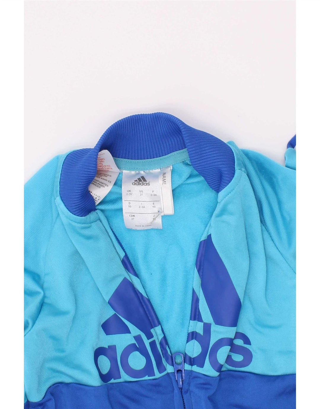 Adidas - Chaqueta de chándal con gráfico para niños, 2-3 años, color azul