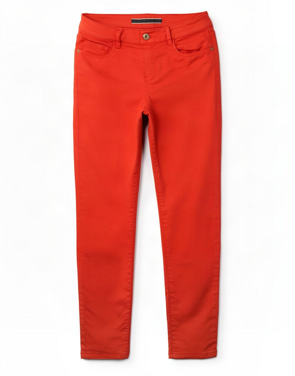 Massimo Dutti Vaqueros Pitillo Mujer EU 38 Small W28 L24 Algodón Rojo