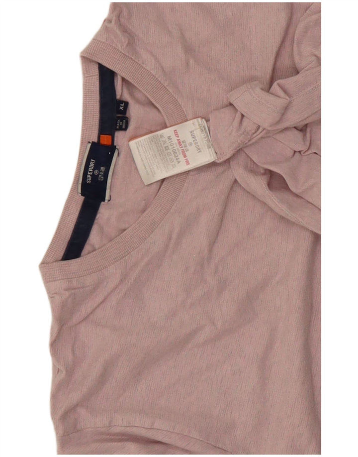 Superdry Camiseta Hombre Top XL Rosa Algodón