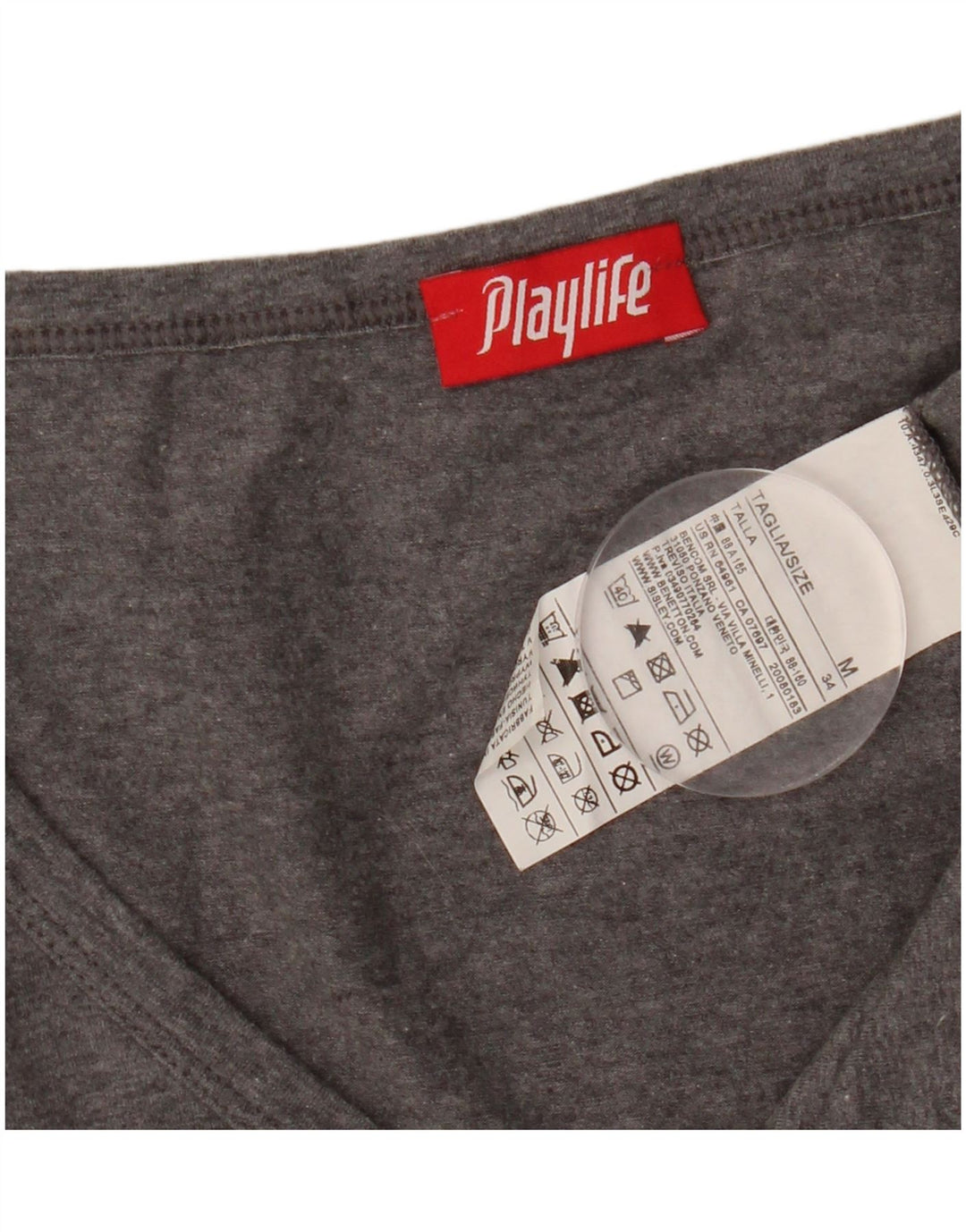 PLAYLIFE Top Mujer Manga Larga UK 12 Algodón Gris Medio