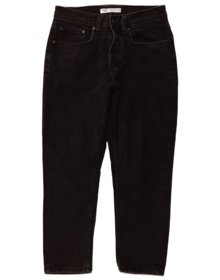 ZARA Vaqueros Cropped Hombre EU 36 XS W29 L25 Algodón Negro