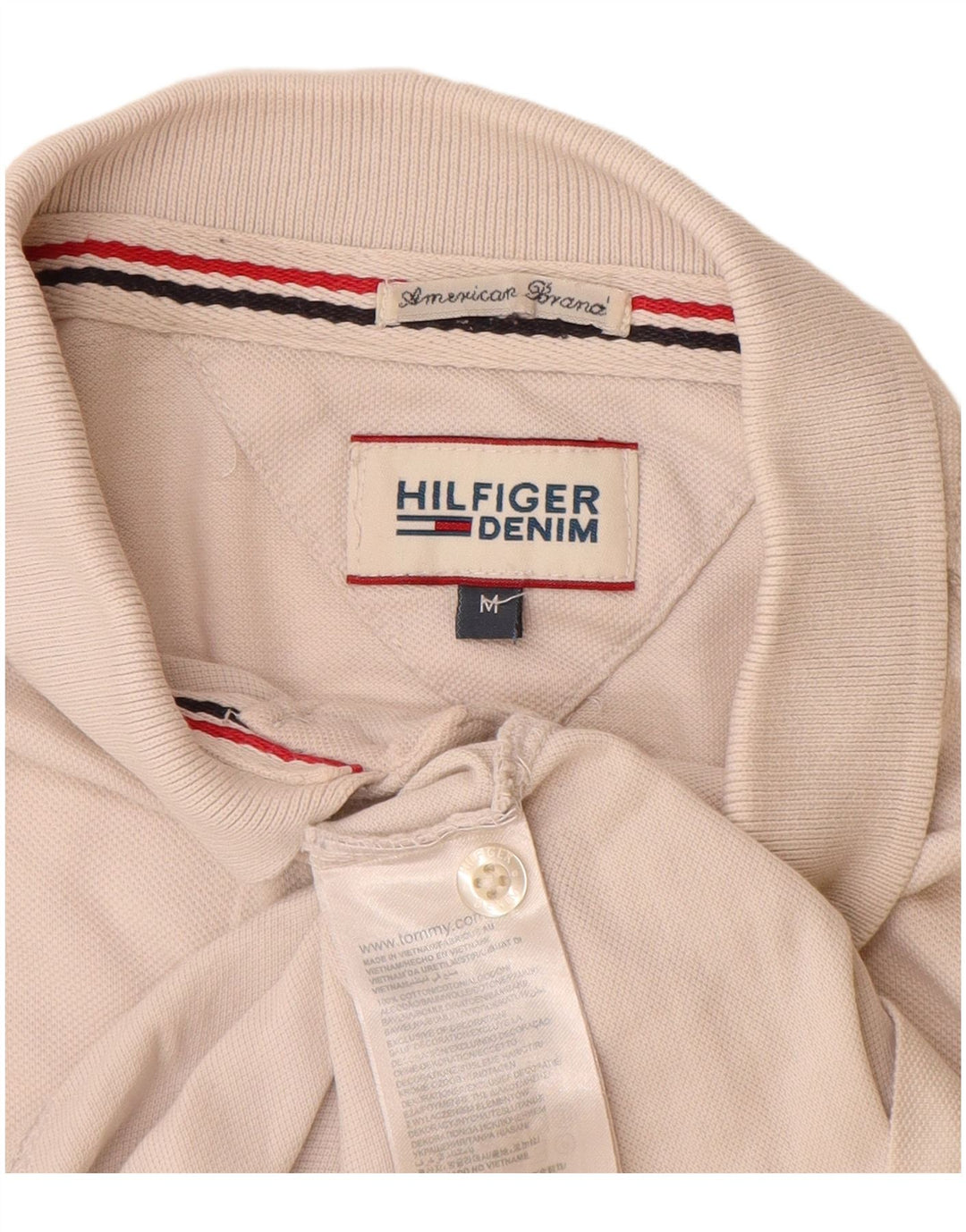 TOMMY HILFIGER Polo para hombre Medium Off White Cotton