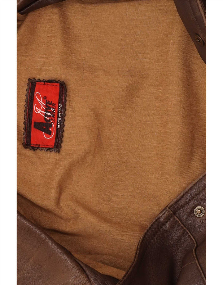 Chaqueta de cuero vintage para hombre Reino Unido 38 Marrón medio